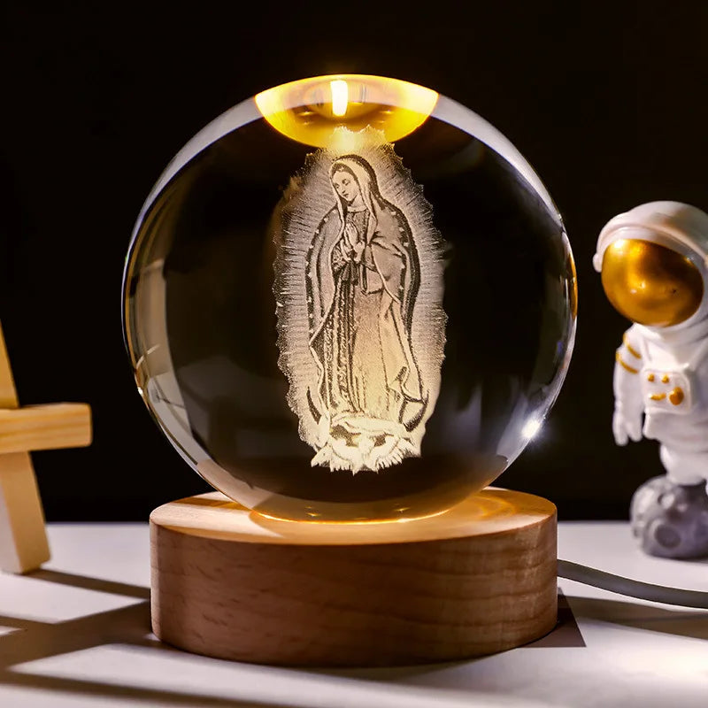 Sphère Marie lumineuse chrétien et catholique, parfait pour noël, la crèche la toussaint et paque 